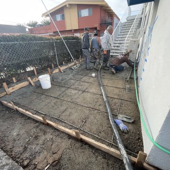 Barnyard Specialties - Pour day after planning excavation of soil, corrected elevations to fall away from the building and new drain installations. - Landscaping Near Me - San Juan Capistrano, California