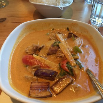 Sabai Cafe & Bar - Red curry with beef. Get medium spice! - Thai Near Me - Eugene, Oregon Sabai Cafe & Bar - Red curry with beef. Get medium spice! - Thai Near Me - Eugene, Oregon