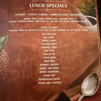Thailicious Authentic Thai & Vegan - Lunch special menu - Thai Near Me - Henderson, Nevada Thailicious Authentic Thai & Vegan - Lunch special menu - Thai Near Me - Henderson, Nevada