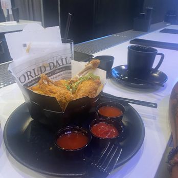 BLK SWAN - Chicken Box w/ Mambo Sauce (which was surprising since we thought that was a DC staple not Baltimore). Very good nonetheless! - New American Near Me - Baltimore, Maryland