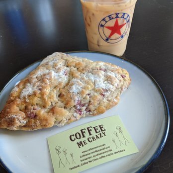 Coffee Me Crazy - Raspberry scone and chai tea latte - Coffee & Tea Near Me - San Antonio, Texas