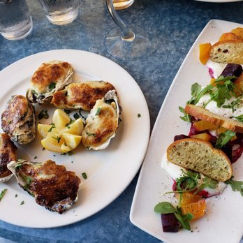 Pacifica Del Mar - Baked Oysters & Beet and Burrata Salad - New American Near Me - Del Mar, California Pacifica Del Mar - Baked Oysters & Beet and Burrata Salad - New American Near Me - Del Mar, California
