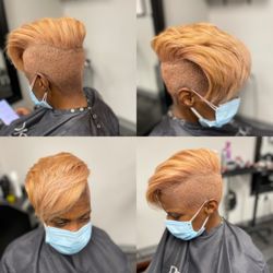 Beautiful rose gold haircut color and style !
