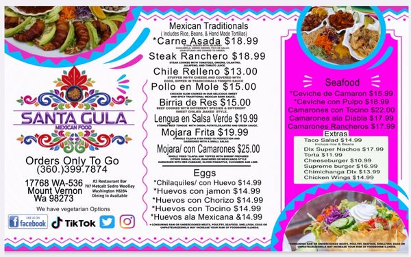 Menu photo 1 Santa Gula Mount Vernon, WA