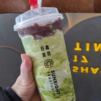 Sunright Tea Studio - Matcha red bean smoothie - Bubble Tea Near Me - Irvine, California Sunright Tea Studio - Matcha red bean smoothie - Bubble Tea Near Me - Irvine, California