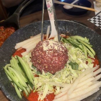 Misoolkwan OC - cold noodles with raw beef - Korean Near Me - Buena Park, California