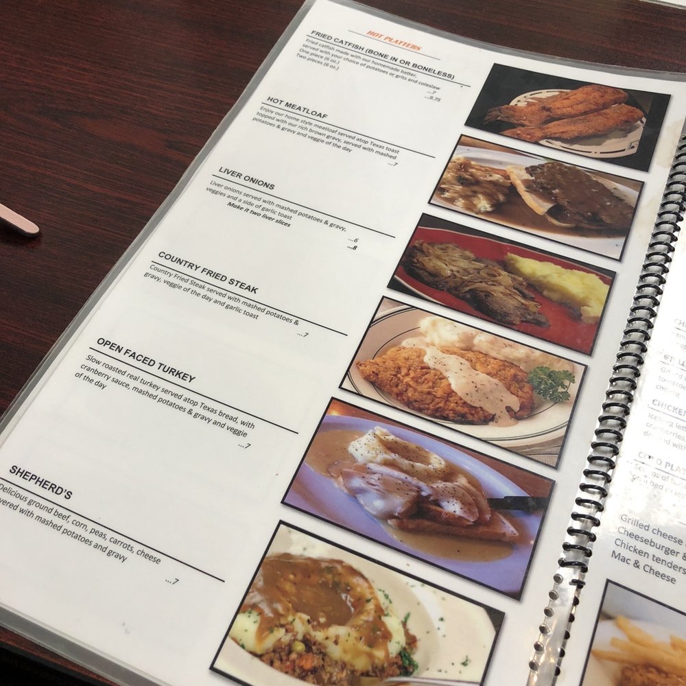 the menu of the restaurant