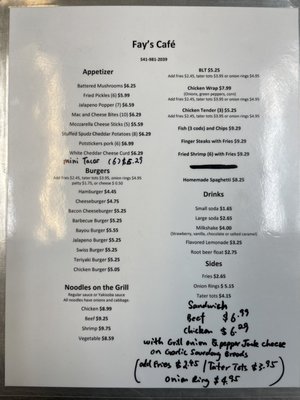 Menu photo 3 Fay’s Cafe Albany, OR