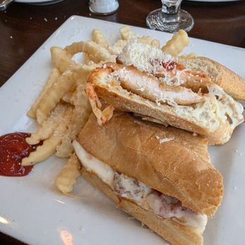 DiParma Italian Table - 6/26/2024  Chicken Parm sandwich with fries and Parm cheese. - Italian Near Me - West Yarmouth, Massachusetts