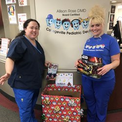 Collegeville Pediatric Dentistry - Dr. Allison and Tammie collecting toys for toys-for-tots!