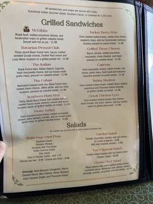 Menu photo 1 Veranda Black Mountain, NC