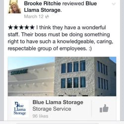 Blue LLama Storage - The manager writing reviews for her location. Beware of this facility