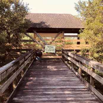 Challenger 7 Memorial Park - See? No shortage of warning signs at Challenger Park. - Hiking Near Me - Webster, Texas