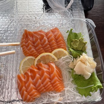 Joy Sushi - Sake Sashimi Lunch (minus one piece because I was hungry). - Japanese Near Me - San Leandro, California Joy Sushi - Sake Sashimi Lunch (minus one piece because I was hungry). - Japanese Near Me - San Leandro, California