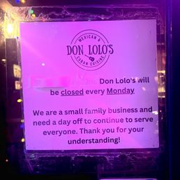 Closed on Mondays Closed on Mondays