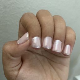 Geo manicure that was not cleaned up at all