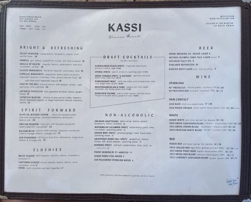 Menu photo 4 Kassi Venice, CA