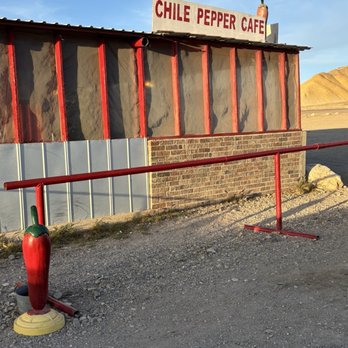 Chili Pepper Cafe - Their sign at front of building - Tex-Mex Near Me - Terlingua, Texas