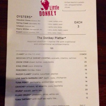 Little Donkey - Menu. - Tapas/Small Plates Near Me - Cambridge, Massachusetts Little Donkey - Menu. - Tapas/Small Plates Near Me - Cambridge, Massachusetts