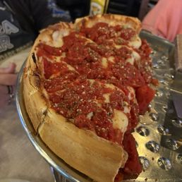 Chicago Deep Dish how it is served