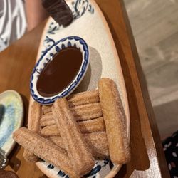 Churros with chocolate glaze