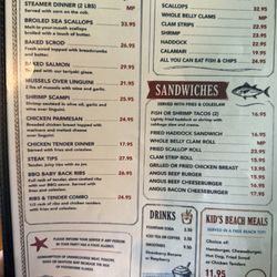 Lobster Shanty - Menu