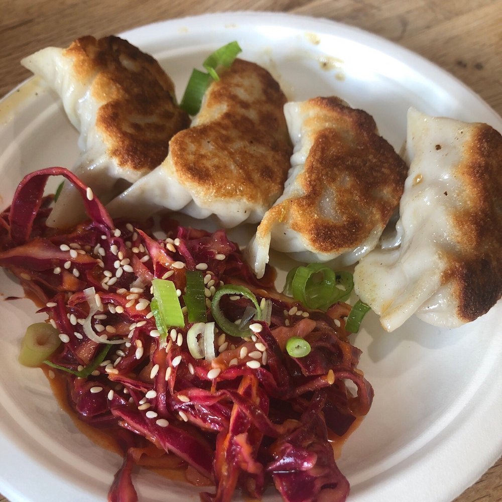 Sago - Pork dumplings with gochujang slaw - Malaysian Near Me - Cincinnati, Ohio Sago - Pork dumplings with gochujang slaw - Malaysian Near Me - Cincinnati, Ohio