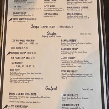 Jack's Chophouse - Menu - Steakhouses Near Me - Valdosta, Georgia Jack's Chophouse - Menu - Steakhouses Near Me - Valdosta, Georgia