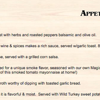 Hitching Post - a menu for a restaurant - New American Near Me - Annandale, Minnesota