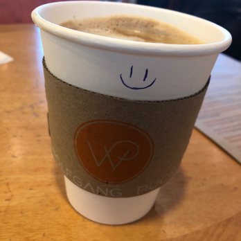 The Kitchen Counter By Wolfgang Puck - Almond milk latte with a personal touch :) - Pizza Near Me - Cancún, ROO