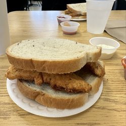 Suburban Fish Fry - Fish sandwich on rye bread