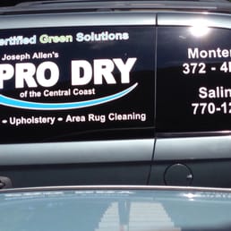 Alan Amador's van signage. Alan is the sole operator of JOSEPH ALLEN'S PRO DRY Carpet Cleaner for the Monterey & Salinas area. Alan Amador's van signage. Alan is the sole operator of JOSEPH ALLEN'S PRO DRY Carpet Cleaner for the Monterey & Salinas area.