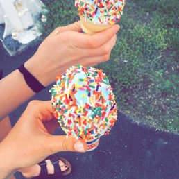 Blue moon flavor of the week (tasted like cotton candy) with sprinkles Blue moon flavor of the week (tasted like cotton candy) with sprinkles