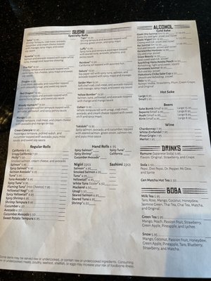 Menu photo 1 Tatsu Izakaya Denver, CO