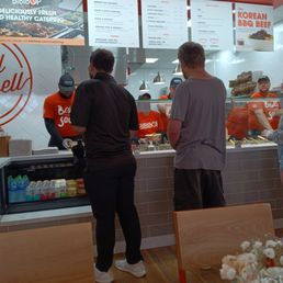 Line for food. Menu. Line for food. Menu.