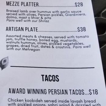 Fazeli Cellars Winery - Menu with description - Wineries Near Me - Temecula, California