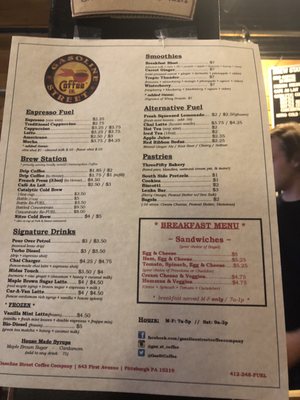 Menu photo 5 Gasoline Street Coffee Pittsburgh, PA Menu photo 5 Gasoline Street Coffee Pittsburgh, PA