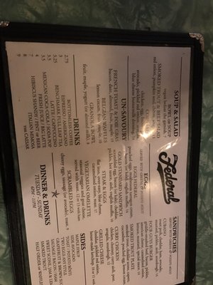 Menu photo 8 The Federal Toronto, ON Menu photo 8 The Federal Toronto, ON