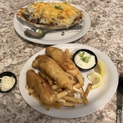 Sean Kelly's Stone of Accord - Fish and chips, and cottage pie.