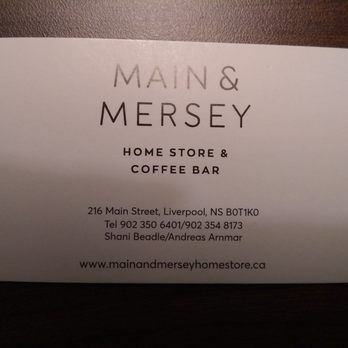 Main & Mersey - Business card - Coffee & Tea Near Me - Liverpool, Nova Scotia