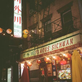 Famous Sichuan - the outside of a restaurant at night - Szechuan Near Me - New York, New York