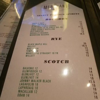 The Merchant - Whiskey List - New American Near Me - Boston, Massachusetts The Merchant - Whiskey List - New American Near Me - Boston, Massachusetts