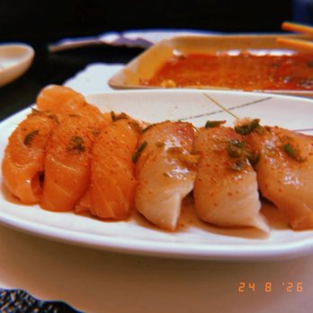Light & Healthy Sushi Bar - Assorted sashimi with Eric's signature spicy Serrano sauce - Sushi Bars Near Me - Newhall, California Light & Healthy Sushi Bar - Assorted sashimi with Eric's signature spicy Serrano sauce - Sushi Bars Near Me - Newhall, California