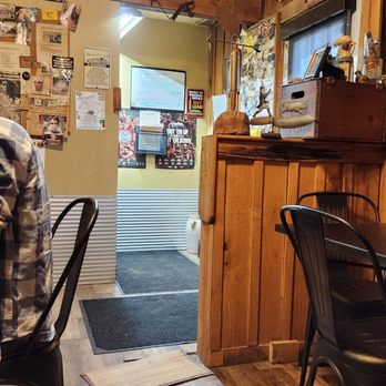 Adam's Rib Barbecue - Subtle Q-Anon signage above the door. - Barbeque Near Me - Eaton, Ohio