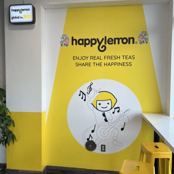 Happy Lemon - Wall decor - Bubble Tea Near Me - Alhambra, California