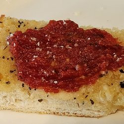 Famous Yeti's Pizza - Delicious garlic bread with sauce added on top