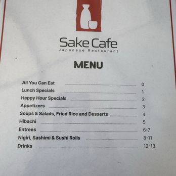 Sake Cafe - Menu - Table of Contents - Sushi Bars Near Me - Pensacola, Florida Sake Cafe - Menu - Table of Contents - Sushi Bars Near Me - Pensacola, Florida