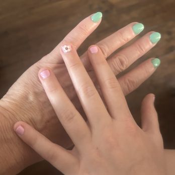 Rendezvous Nails & Spa - Our fun nails, mine dipped my daughter with flower! She was so happy!!! - Nail Salons Near Me - San Marcos , California Rendezvous Nails & Spa - Our fun nails, mine dipped my daughter with flower! She was so happy!!! - Nail Salons Near Me - San Marcos , California