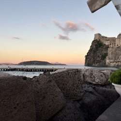 Al Pontile - View from table at sunset