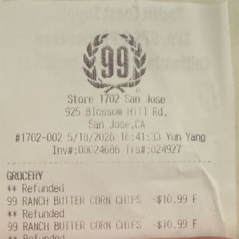 99 Ranch Market - Check receipt - Grocery Near Me - San Jose, California 99 Ranch Market - Check receipt - Grocery Near Me - San Jose, California